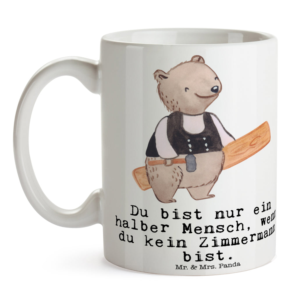 Tasse Zimmermann mit Herz  Becher, Kaffeetasse, Kaffeebecher, Tee, Frühstück, Büro  Beruf, Ausbildung, Jubiläum, Abschied, Rente, Kollege, Kollegin, Geschenk, Schenken, Arbeitskollege, Mitarbeiter, Firma, Danke, Dankeschön