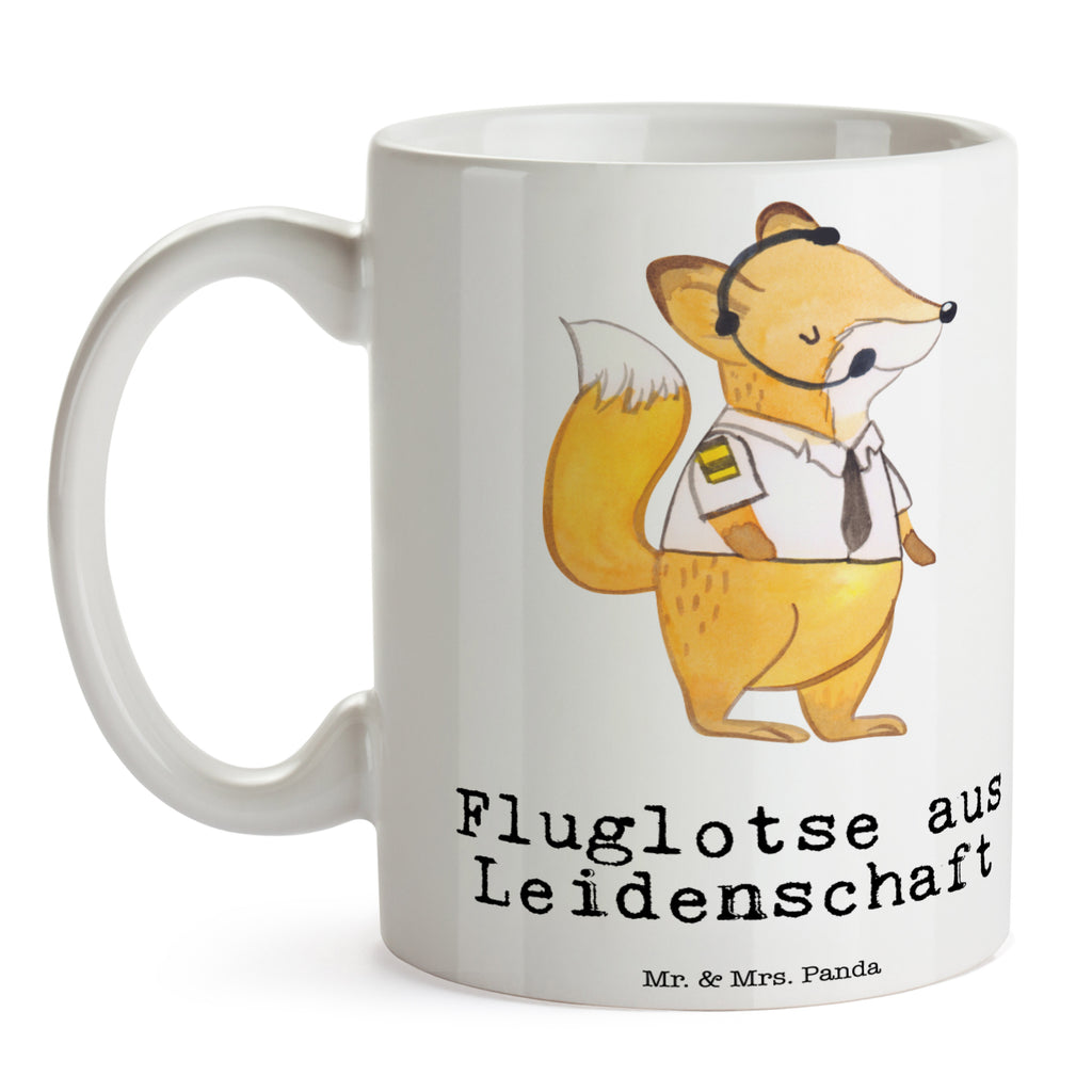 Tasse Fluglotse aus Leidenschaft Fluglotse, Flugverkehrsleiter, Luftfahrtpersonal, Ausbildung, Flugsicherung,  Becher, Kaffeetasse, Kaffeebecher, Tee, Frühstück, Büro  Beruf, Ausbildung, Jubiläum, Abschied, Rente, Kollege, Kollegin, Geschenk, Schenken, Arbeitskollege, Mitarbeiter, Firma, Danke, Dankeschön
