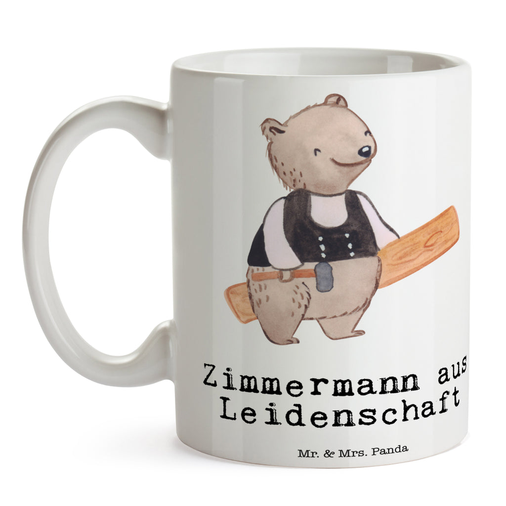 Tasse Zimmermann aus Leidenschaft  Becher, Kaffeetasse, Kaffeebecher, Tee, Frühstück, Büro  Beruf, Ausbildung, Jubiläum, Abschied, Rente, Kollege, Kollegin, Geschenk, Schenken, Arbeitskollege, Mitarbeiter, Firma, Danke, Dankeschön