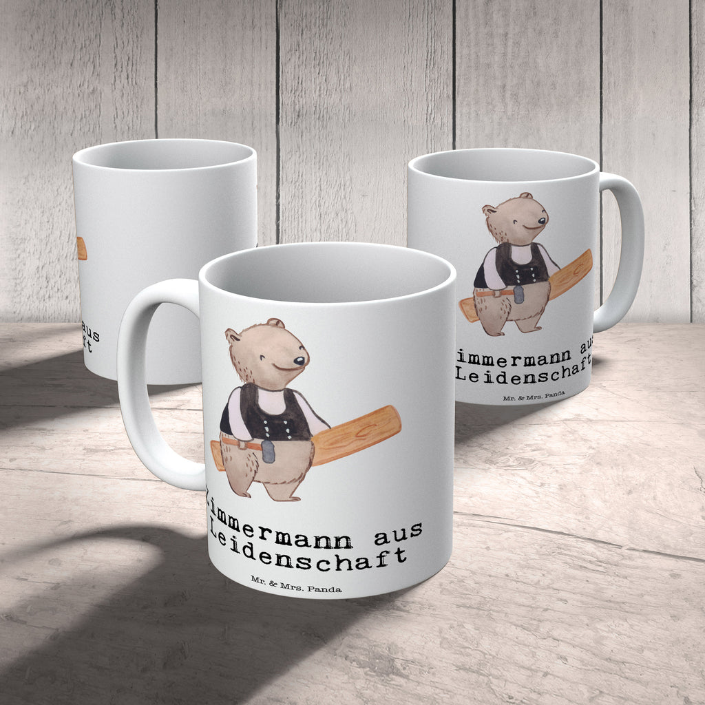 Tasse Zimmermann aus Leidenschaft  Becher, Kaffeetasse, Kaffeebecher, Tee, Frühstück, Büro  Beruf, Ausbildung, Jubiläum, Abschied, Rente, Kollege, Kollegin, Geschenk, Schenken, Arbeitskollege, Mitarbeiter, Firma, Danke, Dankeschön