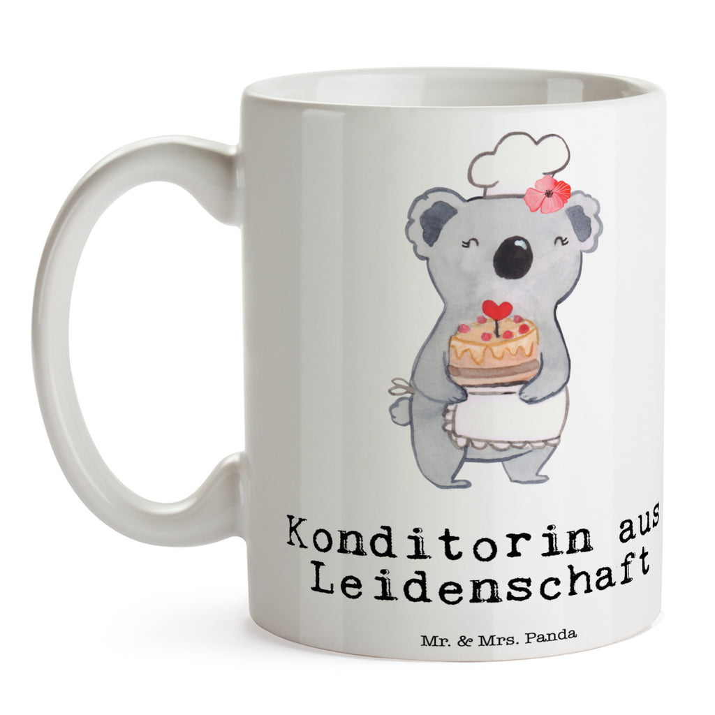 Tasse Konditorin aus Leidenschaft Konditorin, Kuchenbäckerin, 
Patissierin, Confiseurin, Bäckerin,  Becher, Kaffeetasse, Kaffeebecher, Tee, Frühstück, Büro  Beruf, Ausbildung, Jubiläum, Abschied, Rente, Kollege, Kollegin, Geschenk, Schenken, Arbeitskollege, Mitarbeiter, Firma, Danke, Dankeschön