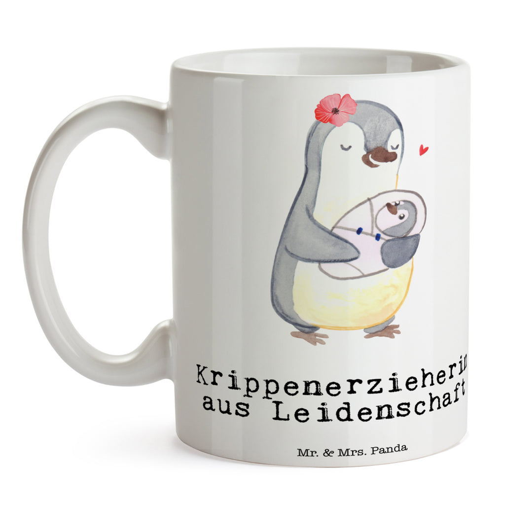 Tasse Krippenerzieherin aus Leidenschaft Krippenerzieherin,  Kindertagesstätte, KITA, Eröffnung, Erzieherin, Pädagogin,  Becher, Kaffeetasse, Kaffeebecher, Tee, Frühstück, Büro  Beruf, Ausbildung, Jubiläum, Abschied, Rente, Kollege, Kollegin, Geschenk, Schenken, Arbeitskollege, Mitarbeiter, Firma, Danke, Dankeschön