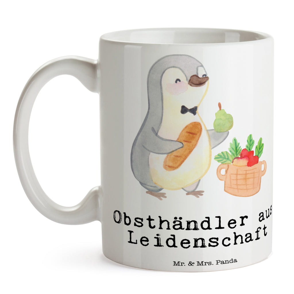 Tasse Obsthändler aus Leidenschaft Obsthändler, Obstverkäufer, Wochenmarkthändler, Obstbauer, Obst- und Gemüsehändler, Obstplantage,  Becher, Kaffeetasse, Kaffeebecher, Tee, Frühstück, Büro  Beruf, Ausbildung, Jubiläum, Abschied, Rente, Kollege, Kollegin, Geschenk, Schenken, Arbeitskollege, Mitarbeiter, Firma, Danke, Dankeschön