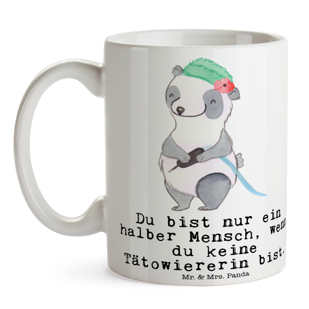 Tasse Tätowiererin mit Herz  Becher, Kaffeetasse, Kaffeebecher, Tee, Frühstück, Büro  Beruf, Ausbildung, Jubiläum, Abschied, Rente, Kollege, Kollegin, Geschenk, Schenken, Arbeitskollege, Mitarbeiter, Firma, Danke, Dankeschön