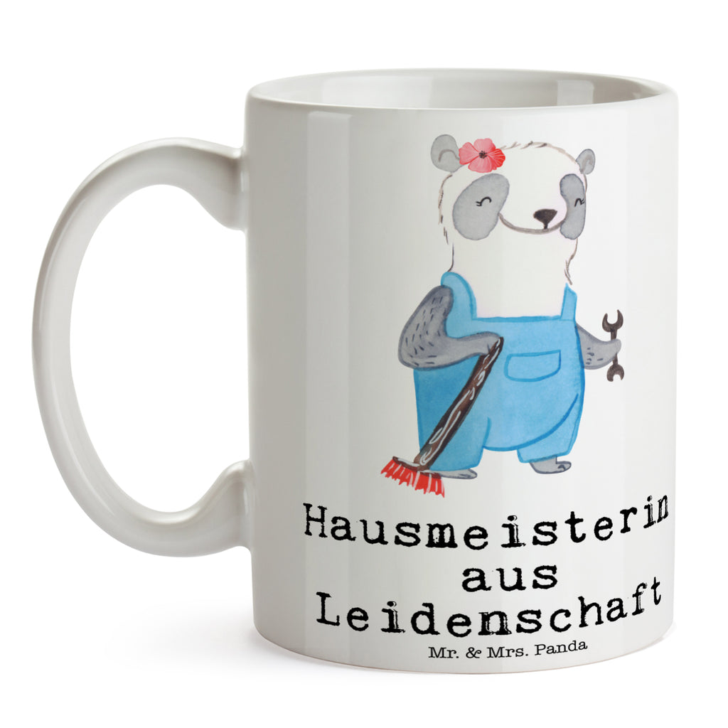 Tasse Hausmeisterin aus Leidenschaft Hausmeisterin, Concierge,
Hausverwalterin,  Facility Manager  Becher, Kaffeetasse, Kaffeebecher, Tee, Frühstück, Büro  Beruf, Ausbildung, Jubiläum, Abschied, Rente, Kollege, Kollegin, Geschenk, Schenken, Arbeitskollege, Mitarbeiter, Firma, Danke, Dankeschön