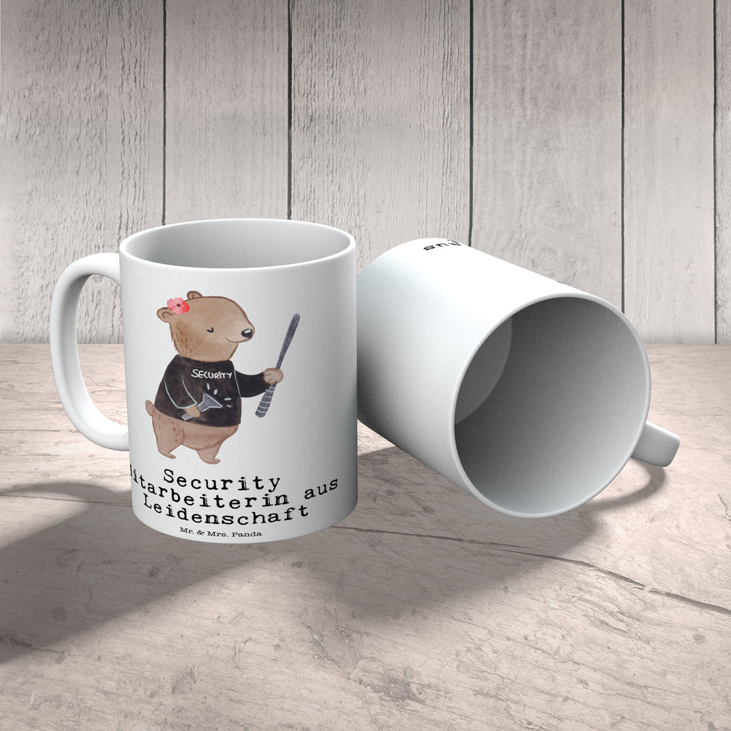 Tasse Security Mitarbeiterin aus Leidenschaft  Becher, Kaffeetasse, Kaffeebecher, Tee, Frühstück, Büro  Beruf, Ausbildung, Jubiläum, Abschied, Rente, Kollege, Kollegin, Geschenk, Schenken, Arbeitskollege, Mitarbeiter, Firma, Danke, Dankeschön