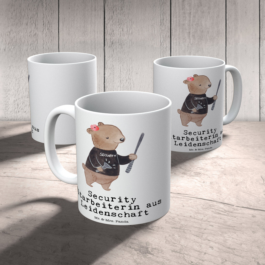 Tasse Security Mitarbeiterin aus Leidenschaft  Becher, Kaffeetasse, Kaffeebecher, Tee, Frühstück, Büro  Beruf, Ausbildung, Jubiläum, Abschied, Rente, Kollege, Kollegin, Geschenk, Schenken, Arbeitskollege, Mitarbeiter, Firma, Danke, Dankeschön
