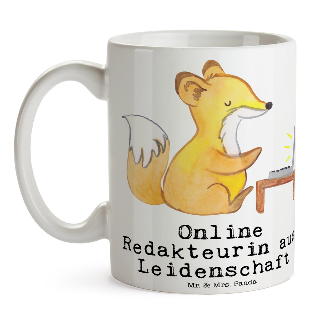 Tasse Online Redakteurin aus Leidenschaft  Becher, Kaffeetasse, Kaffeebecher, Tee, Frühstück, Büro  Beruf, Ausbildung, Jubiläum, Abschied, Rente, Kollege, Kollegin, Geschenk, Schenken, Arbeitskollege, Mitarbeiter, Firma, Danke, Dankeschön