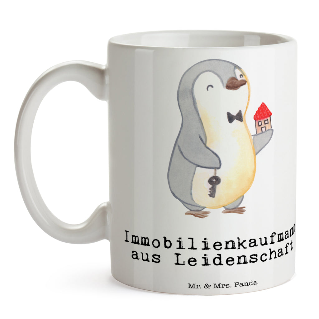 Tasse Immobilienkaufmann aus Leidenschaft Immobilienmakler, Immobilienhändler, Immobilienkaufmann, Immobilienbüro, Ausbildung, Becher, Kaffeetasse, Kaffeebecher, Tee, Frühstück, Büro  Beruf, Ausbildung, Jubiläum, Abschied, Rente, Kollege, Kollegin, Geschenk, Schenken, Arbeitskollege, Mitarbeiter, Firma, Danke, Dankeschön