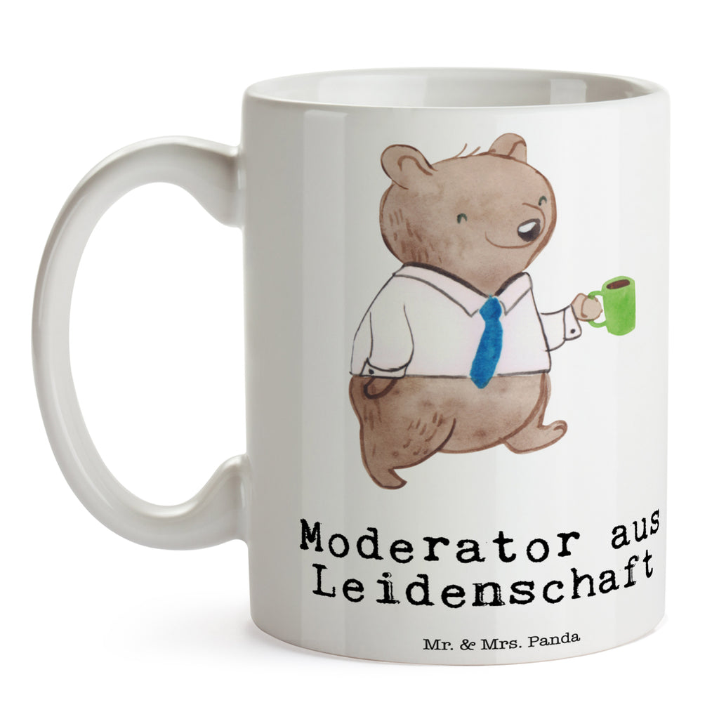Tasse Moderator aus Leidenschaft  Becher, Kaffeetasse, Kaffeebecher, Tee, Frühstück, Büro  Beruf, Ausbildung, Jubiläum, Abschied, Rente, Kollege, Kollegin, Geschenk, Schenken, Arbeitskollege, Mitarbeiter, Firma, Danke, Dankeschön