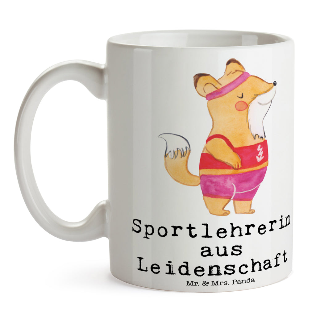 Tasse Sportlehrerin aus Leidenschaft  Becher, Kaffeetasse, Kaffeebecher, Tee, Frühstück, Büro  Beruf, Ausbildung, Jubiläum, Abschied, Rente, Kollege, Kollegin, Geschenk, Schenken, Arbeitskollege, Mitarbeiter, Firma, Danke, Dankeschön