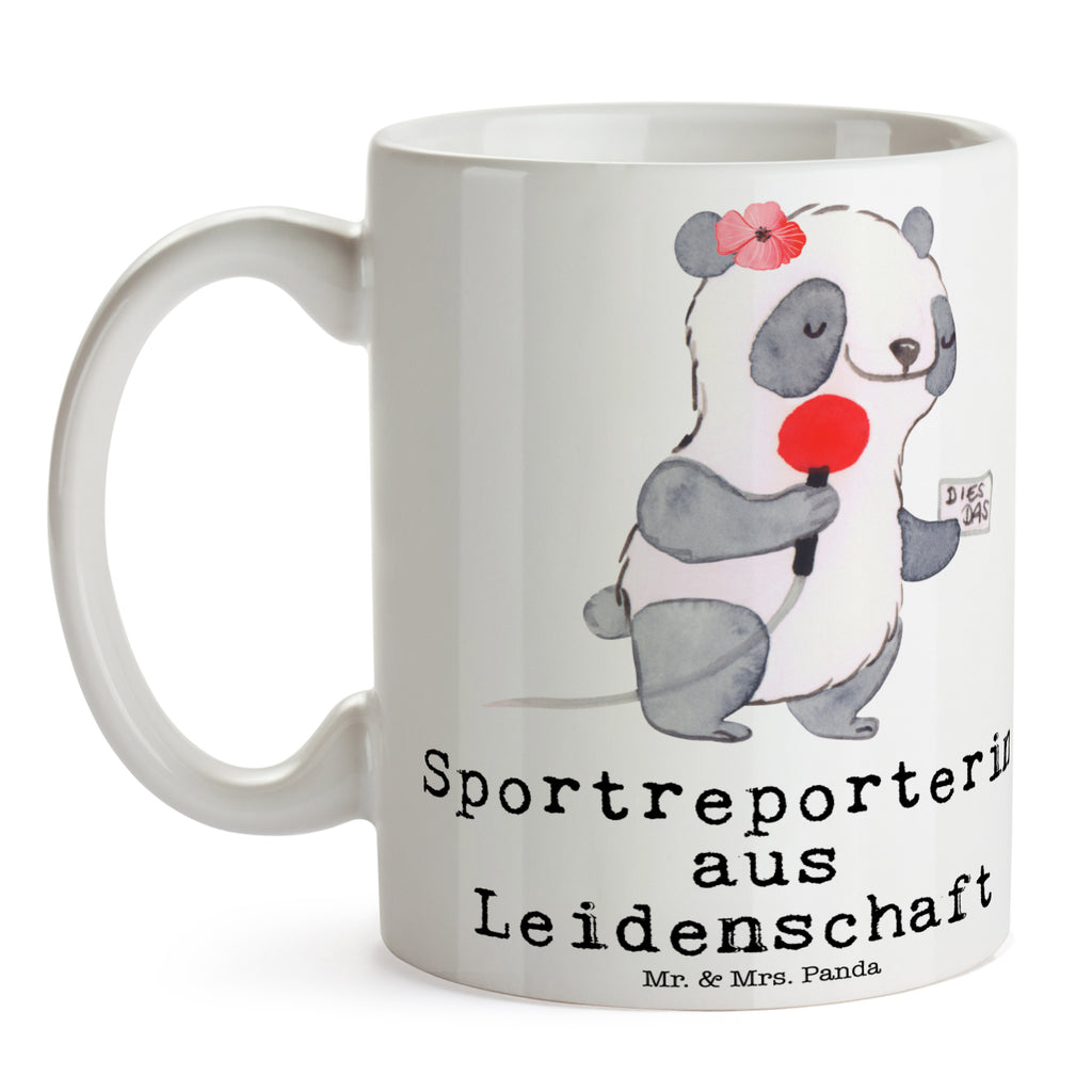 Tasse Sportreporterin aus Leidenschaft  Becher, Kaffeetasse, Kaffeebecher, Tee, Frühstück, Büro  Beruf, Ausbildung, Jubiläum, Abschied, Rente, Kollege, Kollegin, Geschenk, Schenken, Arbeitskollege, Mitarbeiter, Firma, Danke, Dankeschön