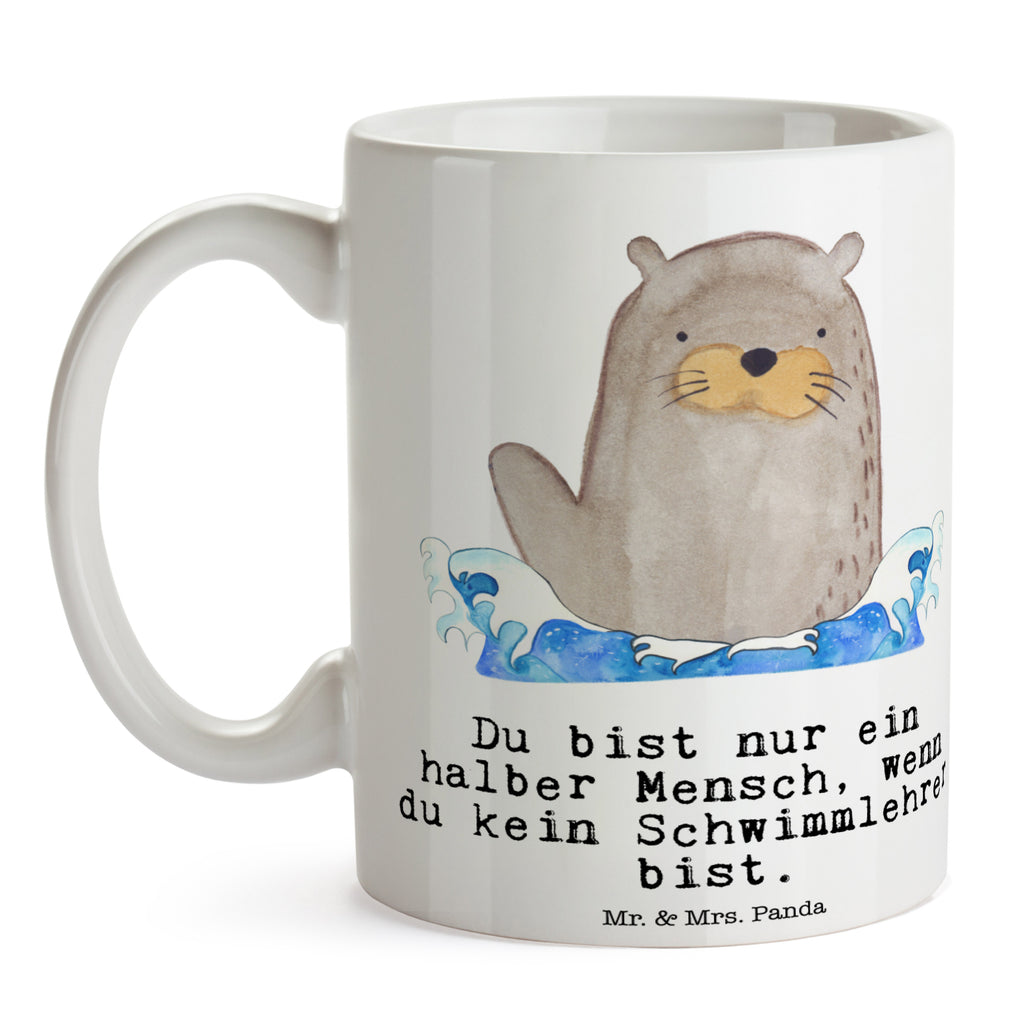 Tasse Schwimmlehrer mit Herz Schwimmlehrer, Schwimmbad, Schwimmschule, Schwimmverein, Schwimmkurs,  Becher, Kaffeetasse, Kaffeebecher, Tee, Frühstück, Büro  Beruf, Ausbildung, Jubiläum, Abschied, Rente, Kollege, Kollegin, Geschenk, Schenken, Arbeitskollege, Mitarbeiter, Firma, Danke, Dankeschön