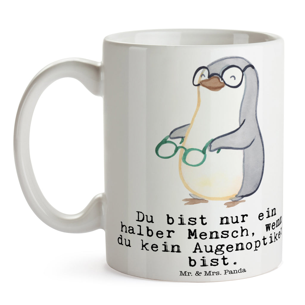 Tasse Augenoptiker mit Herz Augenoptiker, Optiker, Augenarzt, Optometrist, Brillenverkäufer, Brillengeschäft, Eröffnung,  Becher, Kaffeetasse, Kaffeebecher, Tee, Frühstück, Büro  Beruf, Ausbildung, Jubiläum, Abschied, Rente, Kollege, Kollegin, Geschenk, Schenken, Arbeitskollege, Mitarbeiter, Firma, Danke, Dankeschön