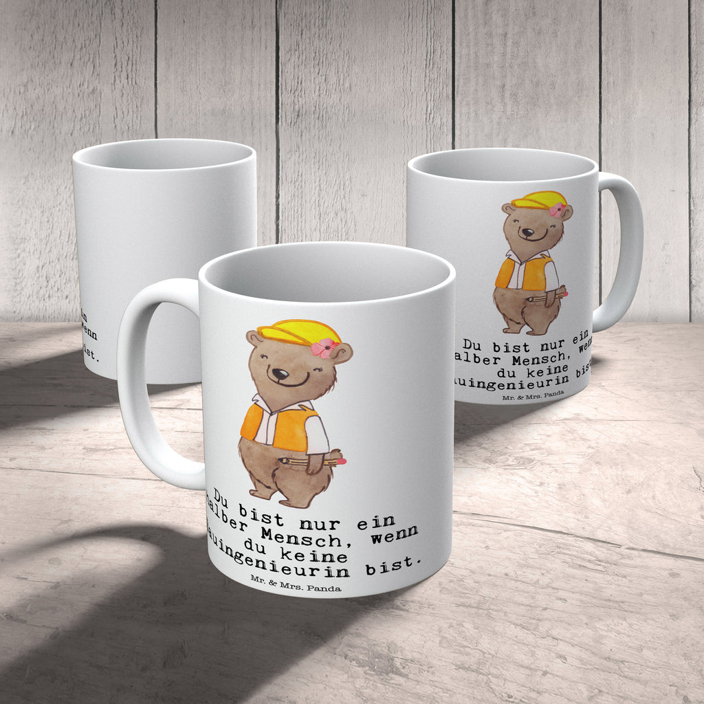 Tasse Bauingenieurin mit Herz Bauingenieurin, Statikerin,  Ingeniuerin , Baustelle, Studium Becher, Kaffeetasse, Kaffeebecher, Tee, Frühstück, Büro  Beruf, Ausbildung, Jubiläum, Abschied, Rente, Kollege, Kollegin, Geschenk, Schenken, Arbeitskollege, Mitarbeiter, Firma, Danke, Dankeschön