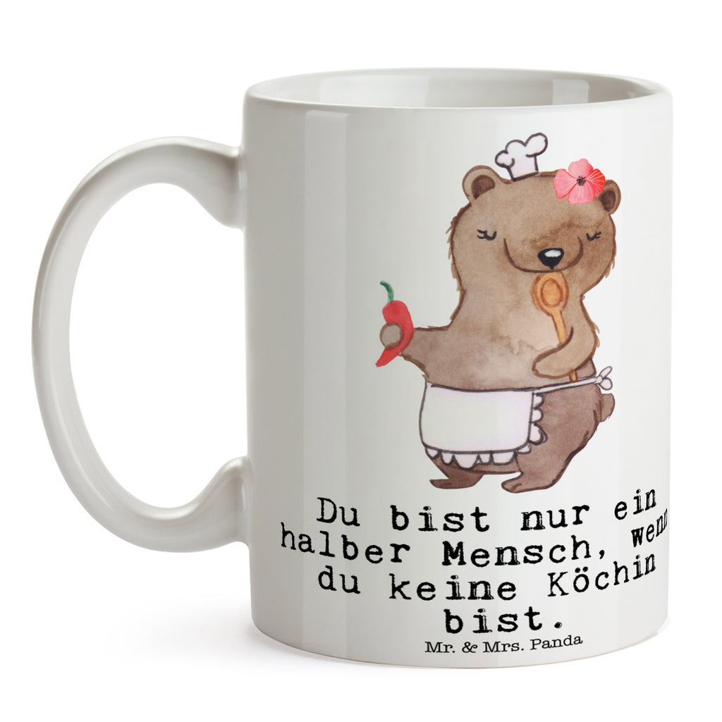 Tasse Köchin mit Herz Köchin, Chefköchin, Küchenchefin, Küchenmeisterin, Schiffsköchin, Sterneköchin, Fernsehköchin, Restaurant,  Becher, Kaffeetasse, Kaffeebecher, Tee, Frühstück, Büro  Beruf, Ausbildung, Jubiläum, Abschied, Rente, Kollege, Kollegin, Geschenk, Schenken, Arbeitskollege, Mitarbeiter, Firma, Danke, Dankeschön
