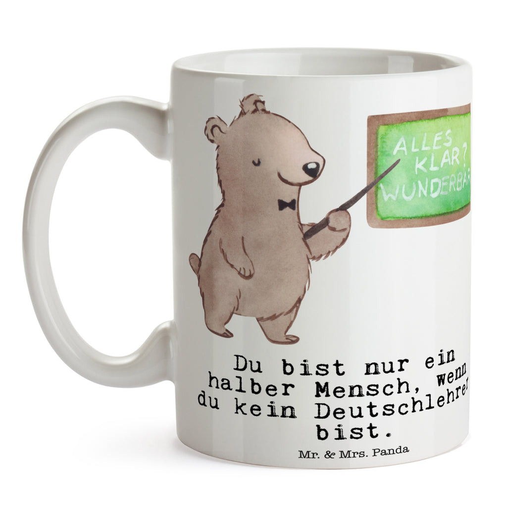 Tasse Deutschlehrer mit Herz Deutschlehrer, Deutschunterricht, Schule, Grundschule,  Becher, Kaffeetasse, Kaffeebecher, Tee, Frühstück, Büro  Beruf, Ausbildung, Jubiläum, Abschied, Rente, Kollege, Kollegin, Geschenk, Schenken, Arbeitskollege, Mitarbeiter, Firma, Danke, Dankeschön