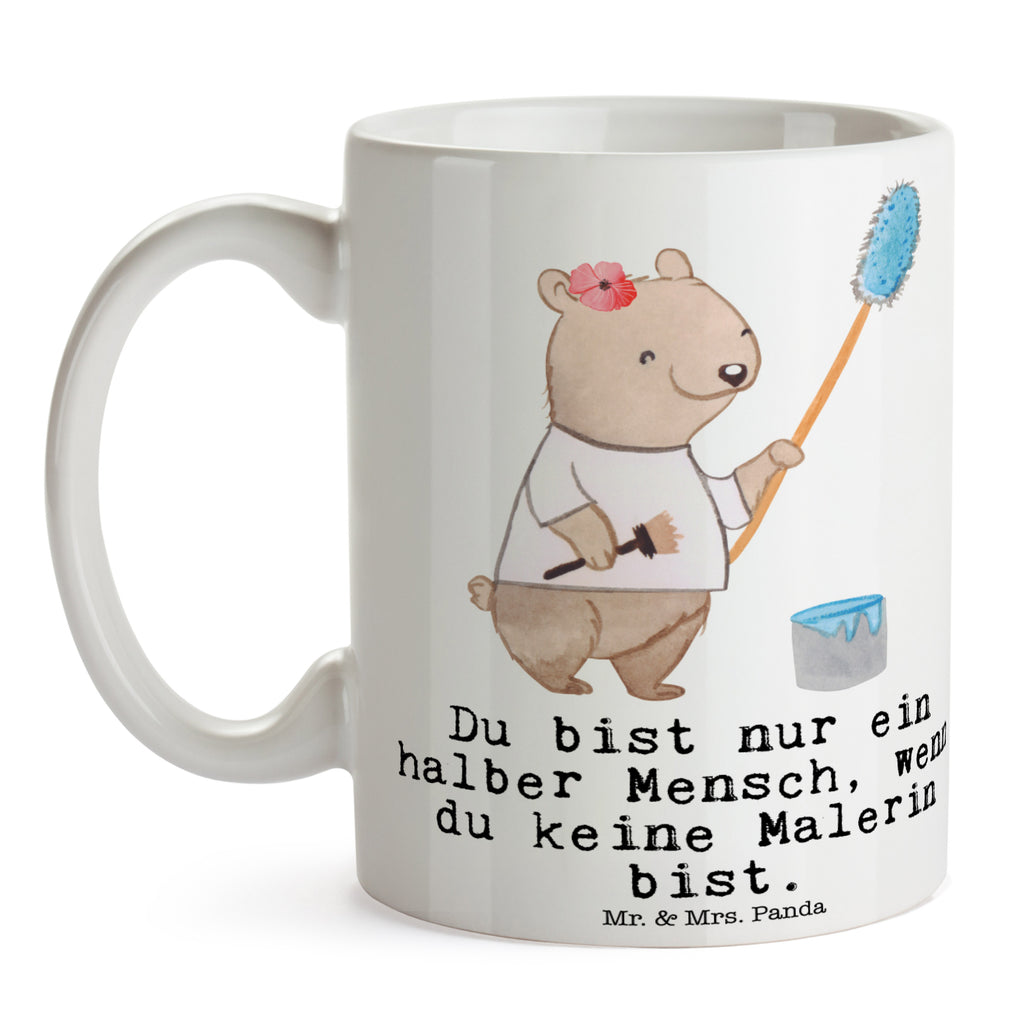 Tasse Malerin mit Herz Maler, Malermeisterin, Gesellenprüfung, Meisterprüfung, Malerbetrieb,  Becher, Kaffeetasse, Kaffeebecher, Tee, Frühstück, Büro  Beruf, Ausbildung, Jubiläum, Abschied, Rente, Kollege, Kollegin, Geschenk, Schenken, Arbeitskollege, Mitarbeiter, Firma, Danke, Dankeschön