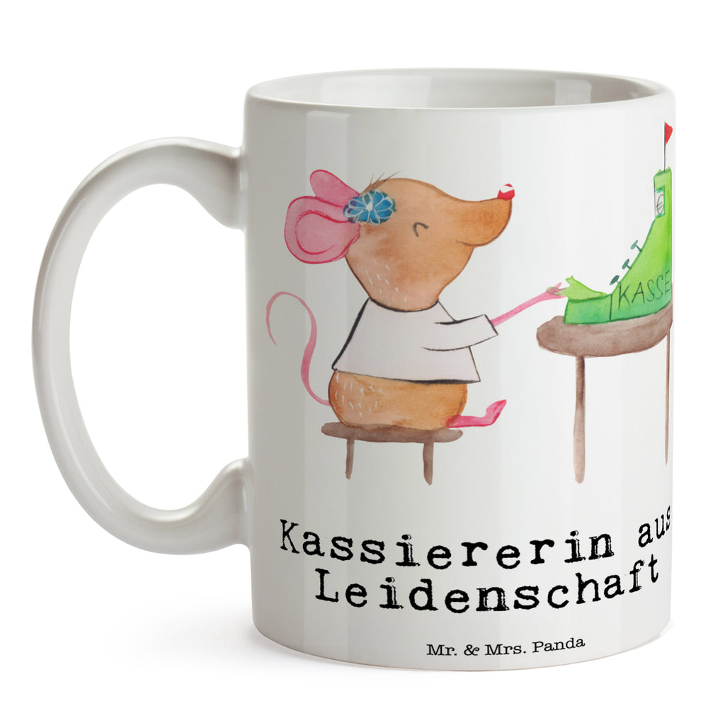 Tasse Kassiererin aus Leidenschaft Kassiererin, Kassenwartin, Mitarbeiterin Kasse,  Becher, Kaffeetasse, Kaffeebecher, Tee, Frühstück, Büro  Beruf, Ausbildung, Jubiläum, Abschied, Rente, Kollege, Kollegin, Geschenk, Schenken, Arbeitskollege, Mitarbeiter, Firma, Danke, Dankeschön