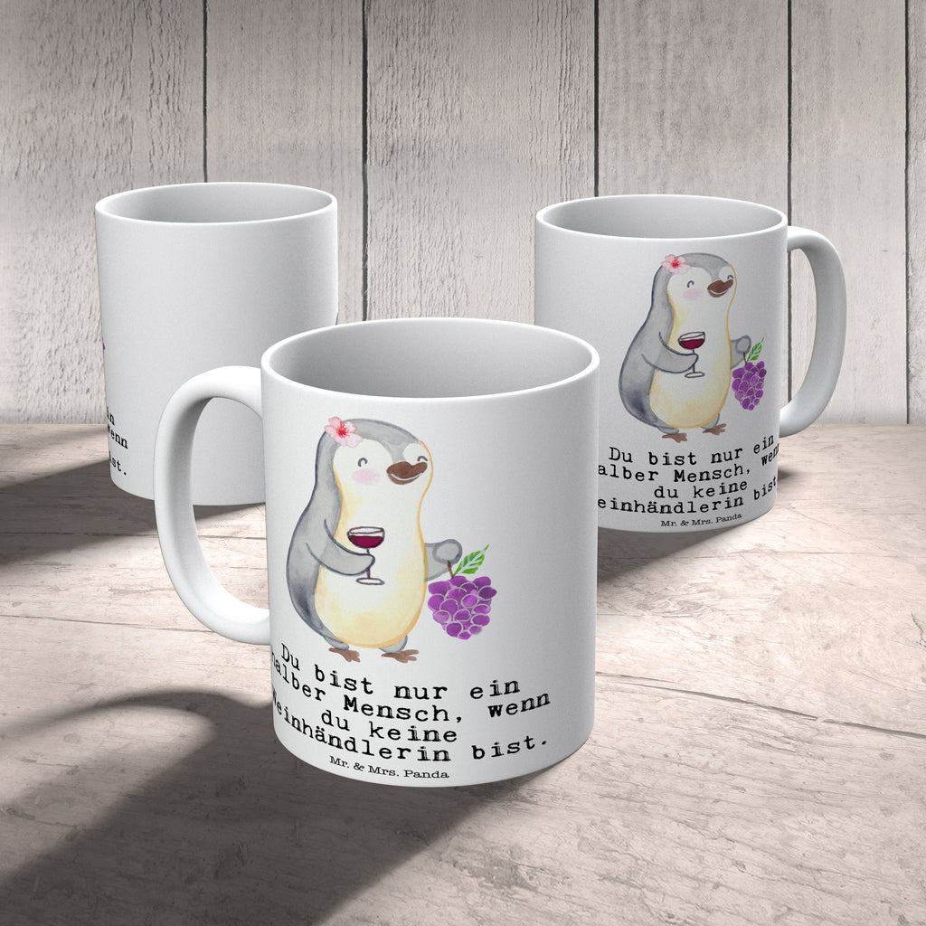 Tasse Weinhändlerin mit Herz  Becher, Kaffeetasse, Kaffeebecher, Tee, Frühstück, Büro  Beruf, Ausbildung, Jubiläum, Abschied, Rente, Kollege, Kollegin, Geschenk, Schenken, Arbeitskollege, Mitarbeiter, Firma, Danke, Dankeschön