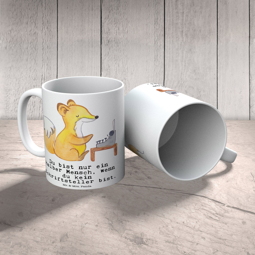 Tasse Schriftsteller mit Herz Autor, Buchveröffentlichung, Schriftsteller, Verlag, Geschichtenschreiber, Hobbyautor,   Becher, Kaffeetasse, Kaffeebecher, Tee, Frühstück, Büro  Beruf, Ausbildung, Jubiläum, Abschied, Rente, Kollege, Kollegin, Geschenk, Schenken, Arbeitskollege, Mitarbeiter, Firma, Danke, Dankeschön