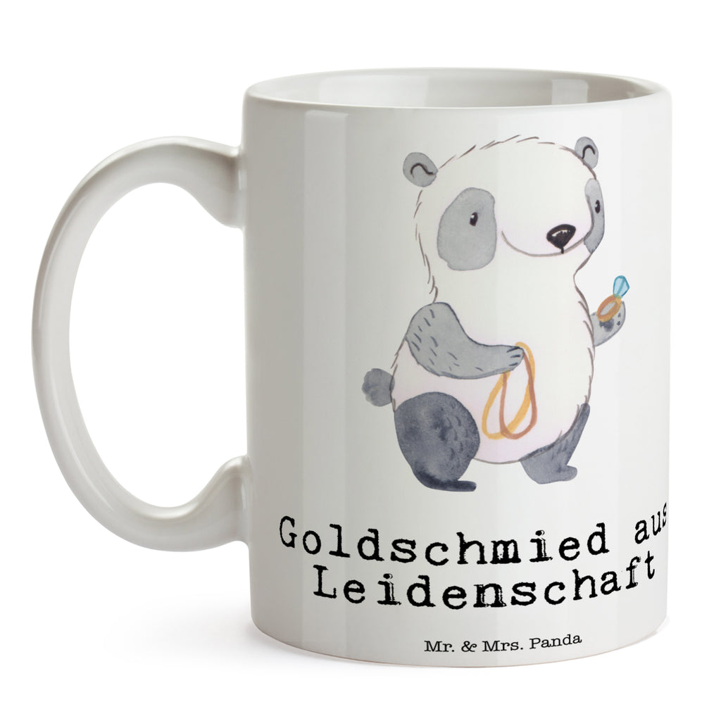 Tasse Goldschmied aus Leidenschaft Juwelier, Goldschmied, Schmied, Schmuckwarenhändler, Schmuckgeschäft, Eröffnung,  Becher, Kaffeetasse, Kaffeebecher, Tee, Frühstück, Büro  Beruf, Ausbildung, Jubiläum, Abschied, Rente, Kollege, Kollegin, Geschenk, Schenken, Arbeitskollege, Mitarbeiter, Firma, Danke, Dankeschön