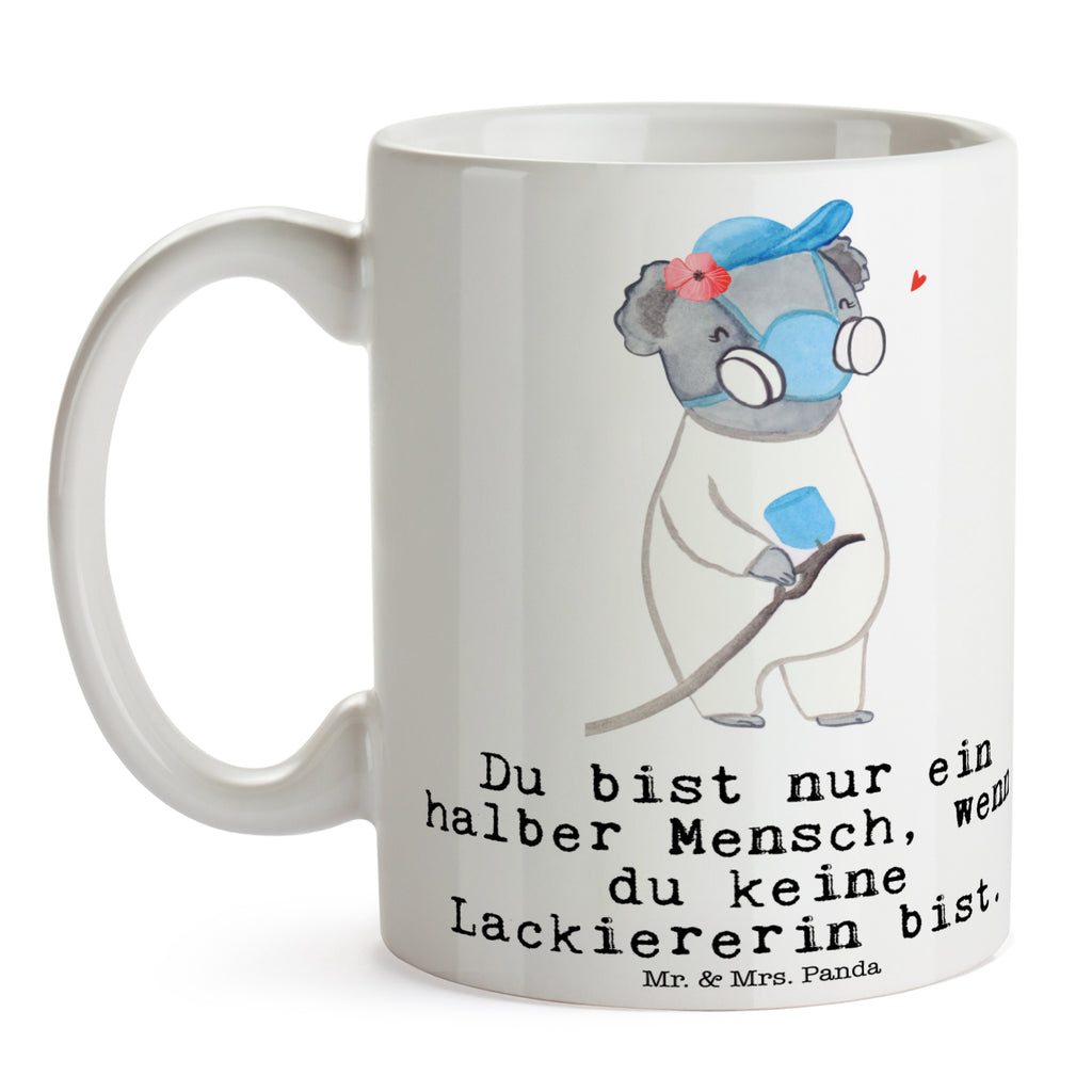 Tasse Lackiererin mit Herz Lackiererin, Lackierermeisterin, Werkstatt Lackiererin, Ausbildung, Gesellenprüfung,  Becher, Kaffeetasse, Kaffeebecher, Tee, Frühstück, Büro  Beruf, Ausbildung, Jubiläum, Abschied, Rente, Kollege, Kollegin, Geschenk, Schenken, Arbeitskollege, Mitarbeiter, Firma, Danke, Dankeschön