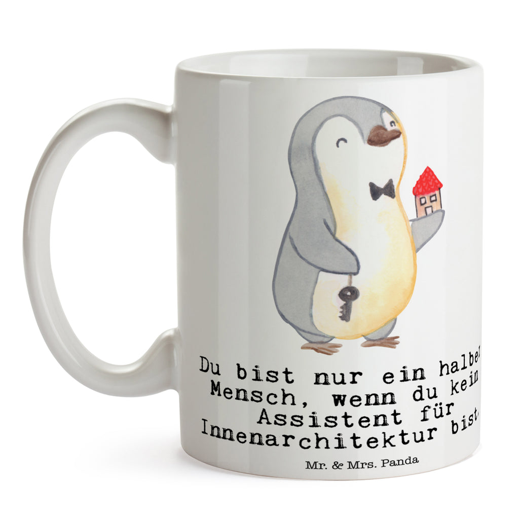 Tasse Assistent für Innenarchitektur mit Herz  Becher, Kaffeetasse, Kaffeebecher, Tee, Frühstück, Büro  Beruf, Ausbildung, Jubiläum, Abschied, Rente, Kollege, Kollegin, Geschenk, Schenken, Arbeitskollege, Mitarbeiter, Firma, Danke, Dankeschön