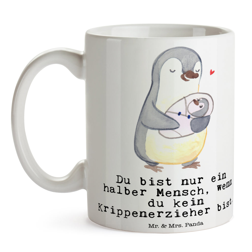 Tasse Krippenerzieher mit Herz Krippenerzieher, Kindertagesstätte, KITA, Eröffnung, Erzieher, Pädagoge,  Becher, Kaffeetasse, Kaffeebecher, Tee, Frühstück, Büro  Beruf, Ausbildung, Jubiläum, Abschied, Rente, Kollege, Kollegin, Geschenk, Schenken, Arbeitskollege, Mitarbeiter, Firma, Danke, Dankeschön