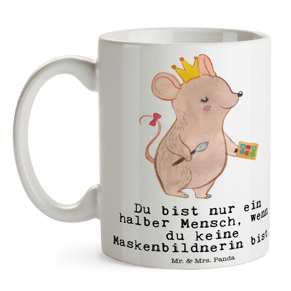 Tasse Maskenbildnerin mit Herz Kosmetikerin, Make Up Artist , Maskenbildnerin, Visagistin, Ausbildung, Beauty Salon, Kosmetikstudio,  Eröffnung,  Becher, Kaffeetasse, Kaffeebecher, Tee, Frühstück, Büro  Beruf, Ausbildung, Jubiläum, Abschied, Rente, Kollege, Kollegin, Geschenk, Schenken, Arbeitskollege, Mitarbeiter, Firma, Danke, Dankeschön