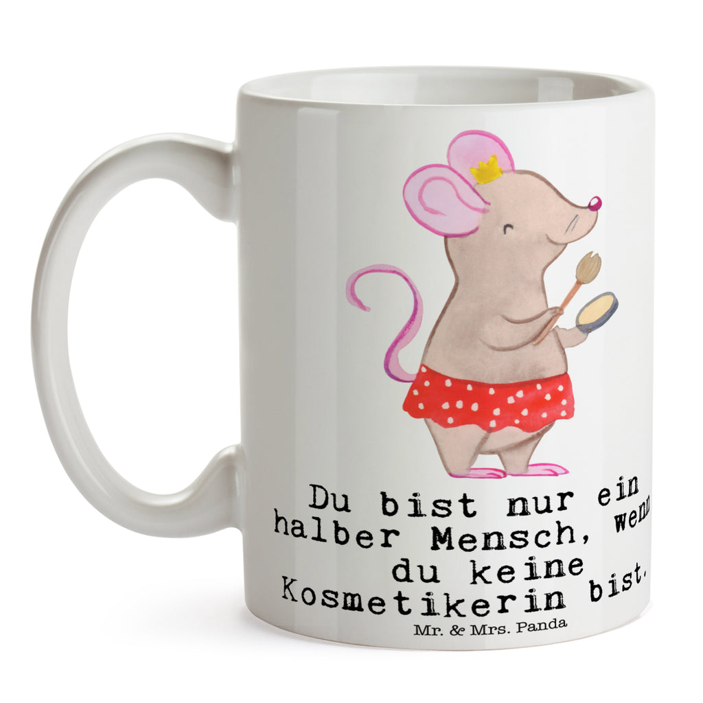 Tasse Kosmetikerin mit Herz Kosmetikerin, Make Up Artist , Maskenbildnerin, Visagistin, Ausbildung, Beauty Salon, Kosmetikstudio,  Eröffnung,  Becher, Kaffeetasse, Kaffeebecher, Tee, Frühstück, Büro  Beruf, Ausbildung, Jubiläum, Abschied, Rente, Kollege, Kollegin, Geschenk, Schenken, Arbeitskollege, Mitarbeiter, Firma, Danke, Dankeschön