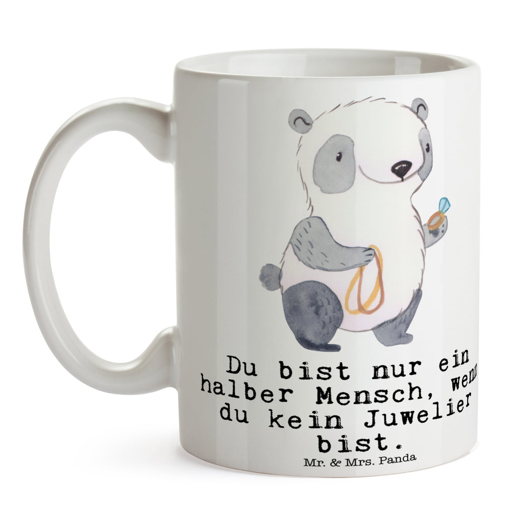 Tasse Juwelier mit Herz Juwelier, Goldschmied, Schmuckwarenhändler, Schmuckgeschäft, Eröffnung,  Becher, Kaffeetasse, Kaffeebecher, Tee, Frühstück, Büro  Beruf, Ausbildung, Jubiläum, Abschied, Rente, Kollege, Kollegin, Geschenk, Schenken, Arbeitskollege, Mitarbeiter, Firma, Danke, Dankeschön
