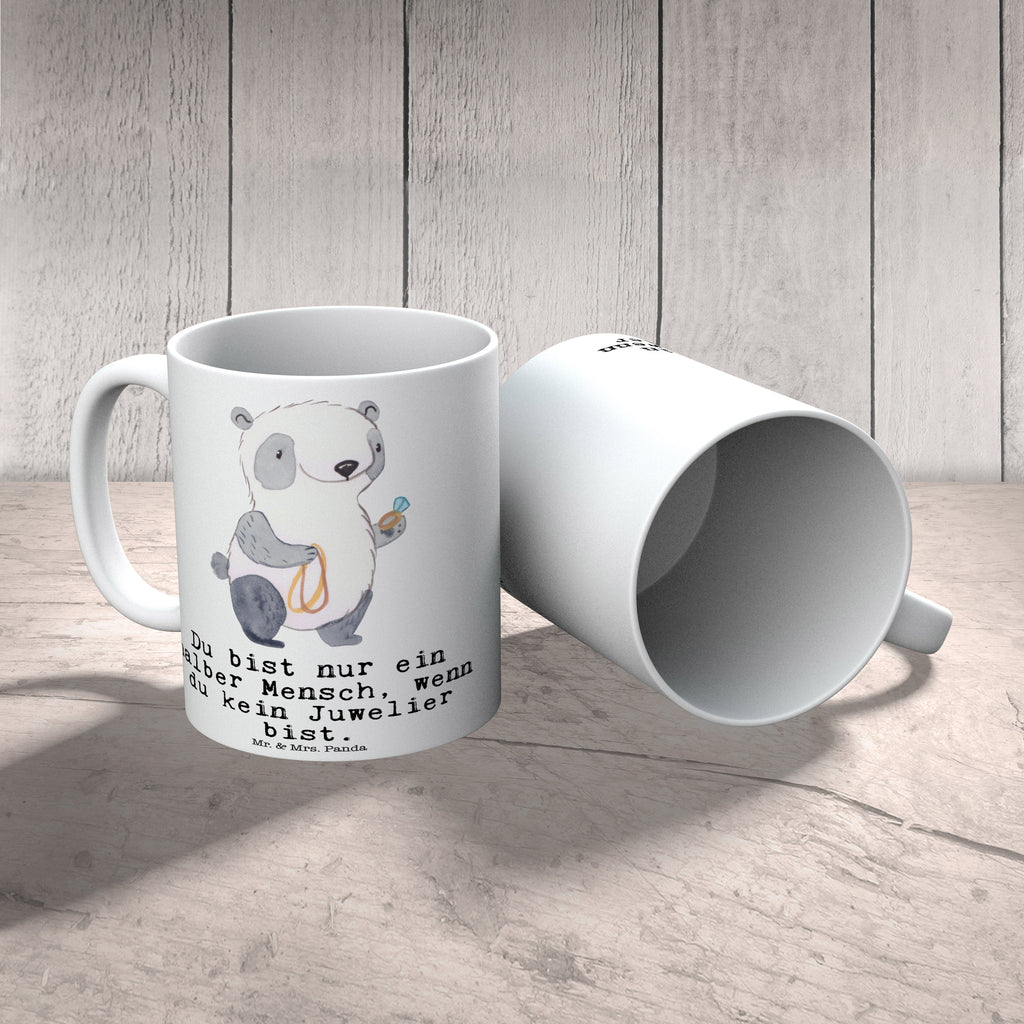 Tasse Juwelier mit Herz Juwelier, Goldschmied, Schmuckwarenhändler, Schmuckgeschäft, Eröffnung,  Becher, Kaffeetasse, Kaffeebecher, Tee, Frühstück, Büro  Beruf, Ausbildung, Jubiläum, Abschied, Rente, Kollege, Kollegin, Geschenk, Schenken, Arbeitskollege, Mitarbeiter, Firma, Danke, Dankeschön