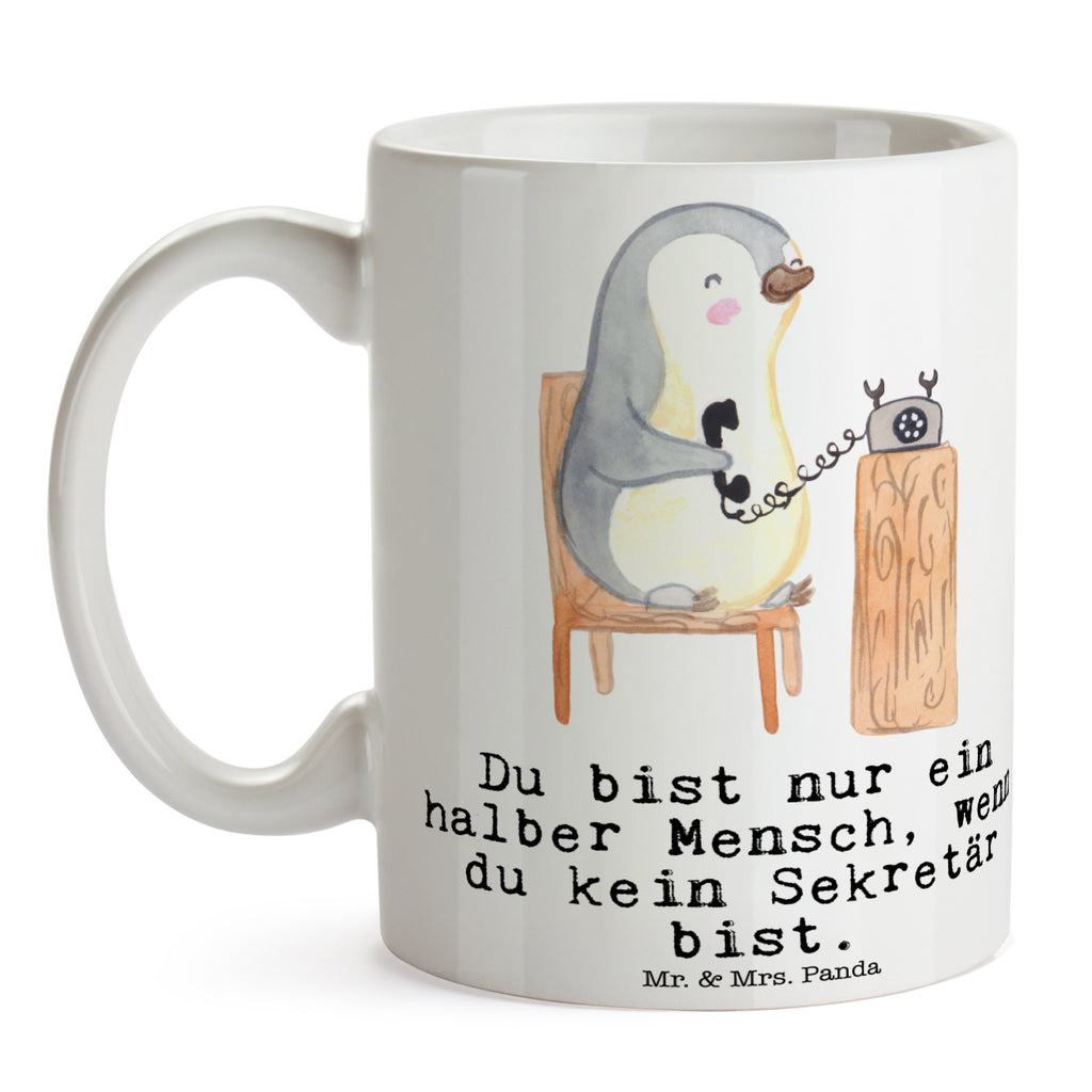 Tasse Sekretär mit Herz  Becher, Kaffeetasse, Kaffeebecher, Tee, Frühstück, Büro  Beruf, Ausbildung, Jubiläum, Abschied, Rente, Kollege, Kollegin, Geschenk, Schenken, Arbeitskollege, Mitarbeiter, Firma, Danke, Dankeschön