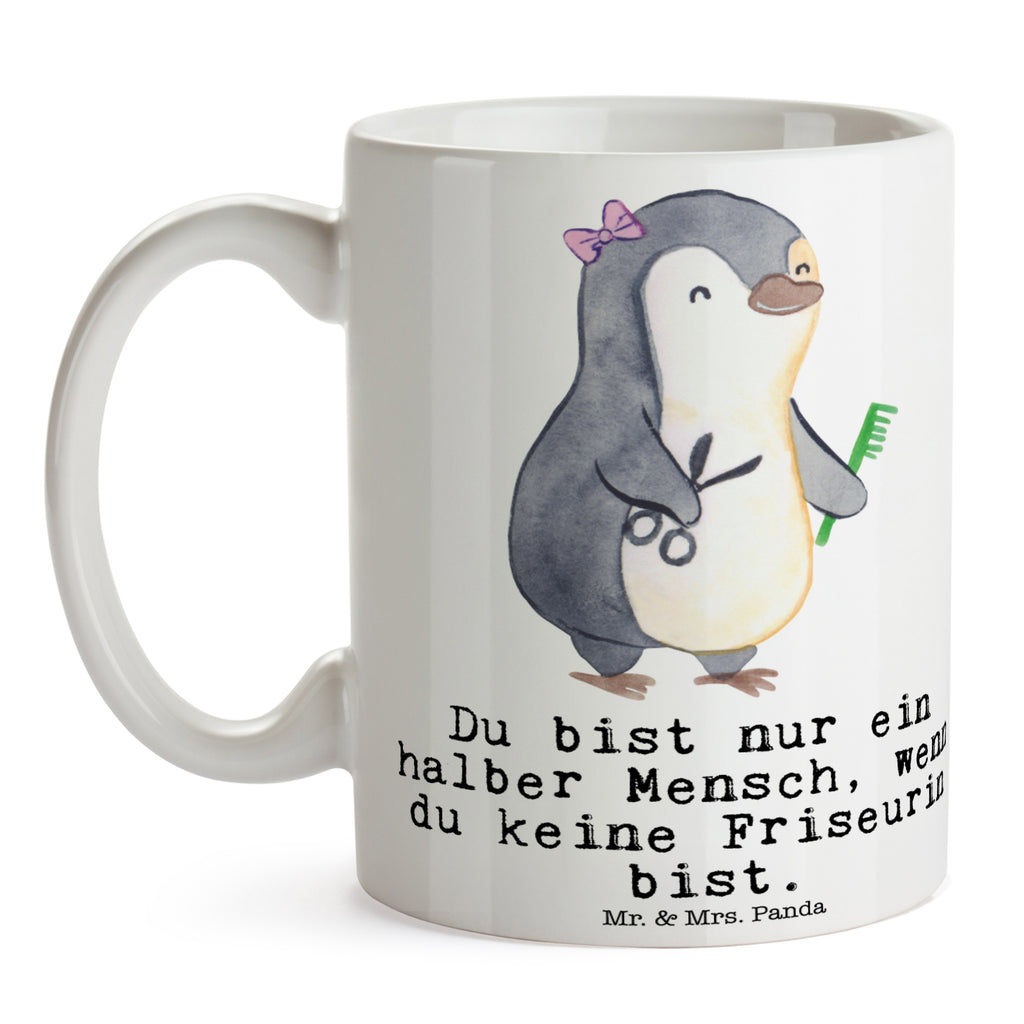 Tasse Friseurin mit Herz Frisörin, Haarstylistin, Frisörbesuch, Friseursalon,  ,  Eröffnung Friseur Becher, Kaffeetasse, Kaffeebecher, Tee, Frühstück, Büro  Beruf, Ausbildung, Jubiläum, Abschied, Rente, Kollege, Kollegin, Geschenk, Schenken, Arbeitskollege, Mitarbeiter, Firma, Danke, Dankeschön