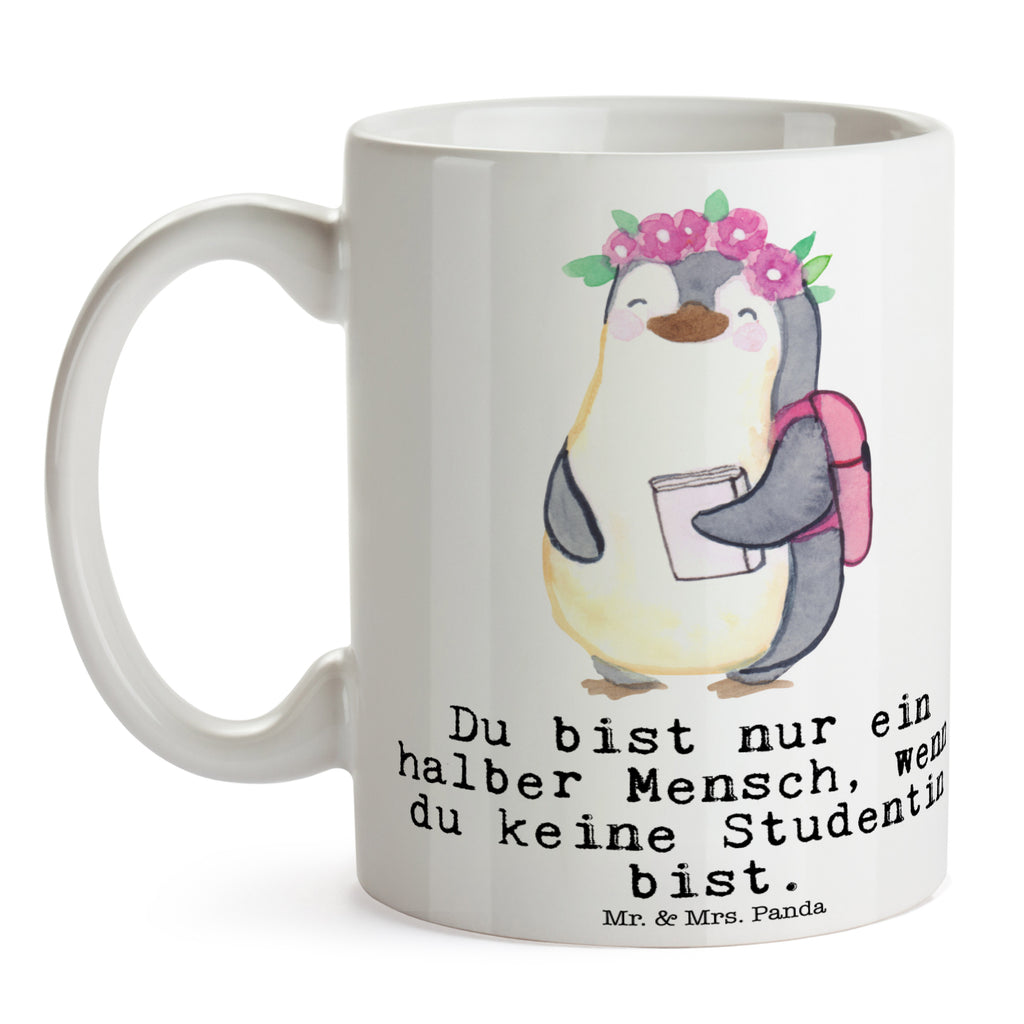 Tasse Studentin mit Herz  Becher, Kaffeetasse, Kaffeebecher, Tee, Frühstück, Büro  Beruf, Ausbildung, Jubiläum, Abschied, Rente, Kollege, Kollegin, Geschenk, Schenken, Arbeitskollege, Mitarbeiter, Firma, Danke, Dankeschön