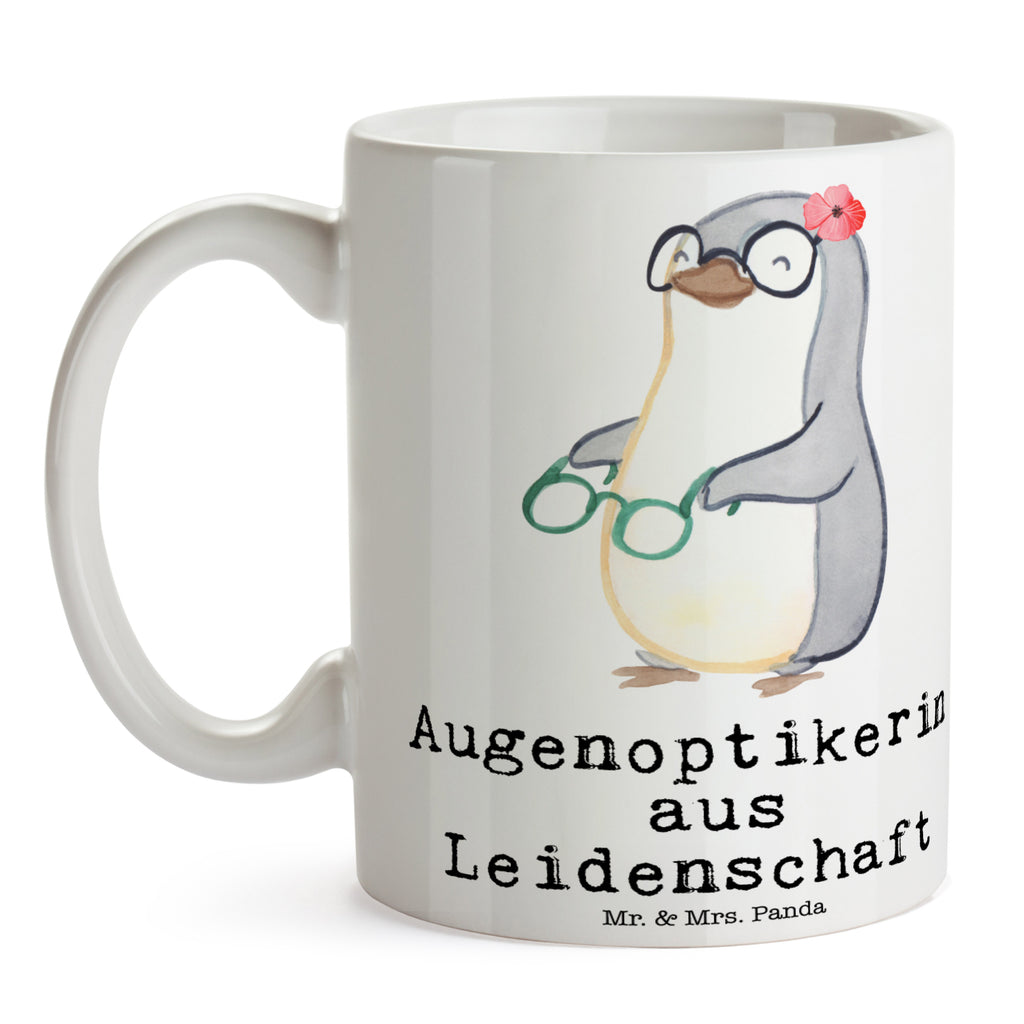 Tasse Augenoptikerin aus Leidenschaft Augenoptikerin, Optikerin, Augenärztin, Optometristin, Brillenverkäuferin, Brillengeschäft, Eröffnung,  Becher, Kaffeetasse, Kaffeebecher, Tee, Frühstück, Büro  Beruf, Ausbildung, Jubiläum, Abschied, Rente, Kollege, Kollegin, Geschenk, Schenken, Arbeitskollege, Mitarbeiter, Firma, Danke, Dankeschön