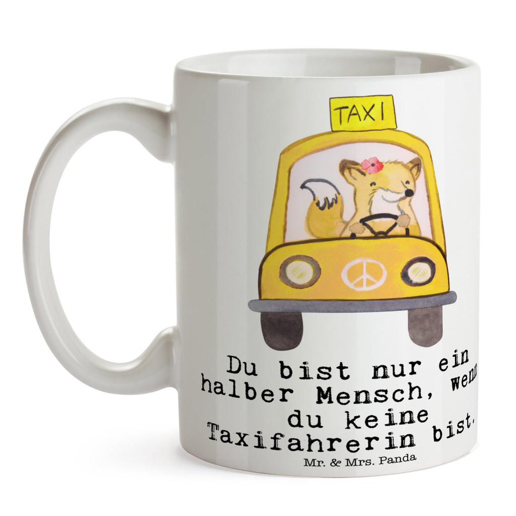 Tasse Taxifahrerin mit Herz  Becher, Kaffeetasse, Kaffeebecher, Tee, Frühstück, Büro  Beruf, Ausbildung, Jubiläum, Abschied, Rente, Kollege, Kollegin, Geschenk, Schenken, Arbeitskollege, Mitarbeiter, Firma, Danke, Dankeschön