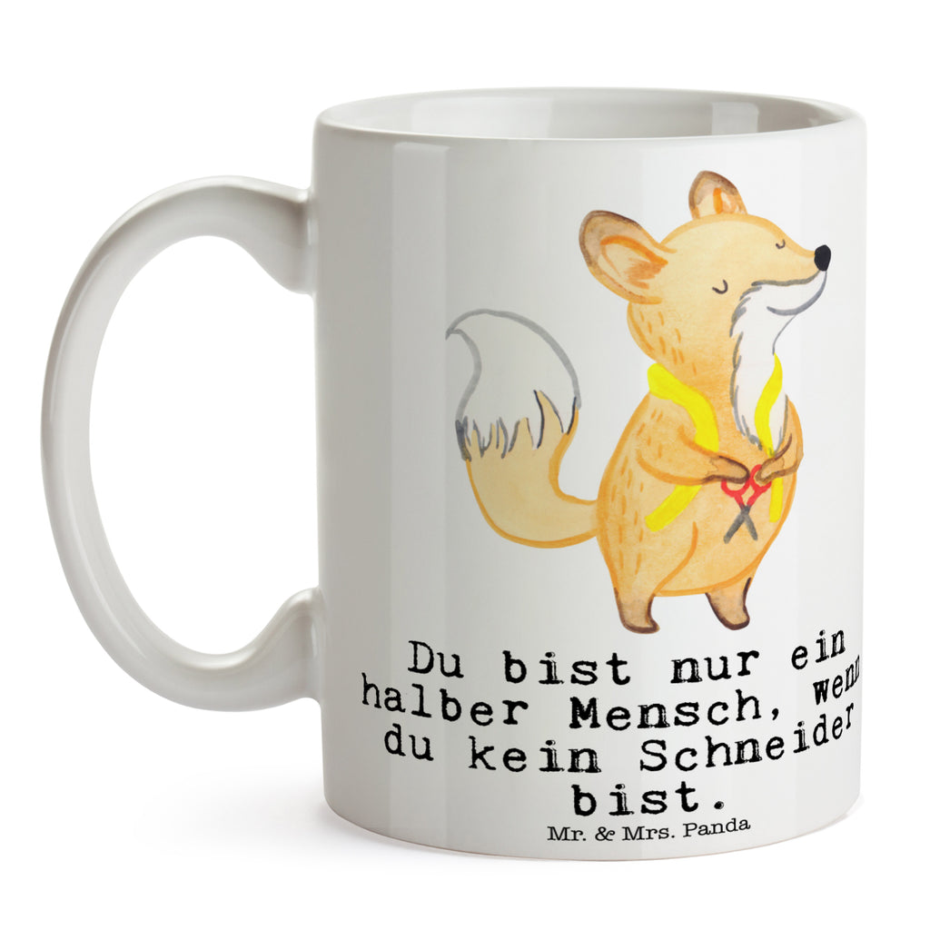 Tasse Schneider mit Herz  Becher, Kaffeetasse, Kaffeebecher, Tee, Frühstück, Büro  Beruf, Ausbildung, Jubiläum, Abschied, Rente, Kollege, Kollegin, Geschenk, Schenken, Arbeitskollege, Mitarbeiter, Firma, Danke, Dankeschön