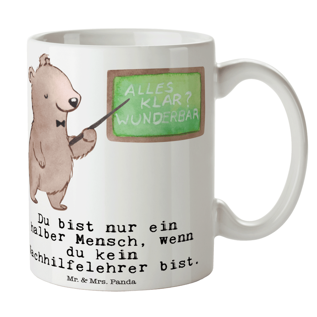 Tasse Nachhilfelehrer mit Herz Nachhilfelehrer, Nachhilfeschule, Nachhilfeunterricht,  Becher, Kaffeetasse, Kaffeebecher, Tee, Frühstück, Büro  Beruf, Ausbildung, Jubiläum, Abschied, Rente, Kollege, Kollegin, Geschenk, Schenken, Arbeitskollege, Mitarbeiter, Firma, Danke, Dankeschön