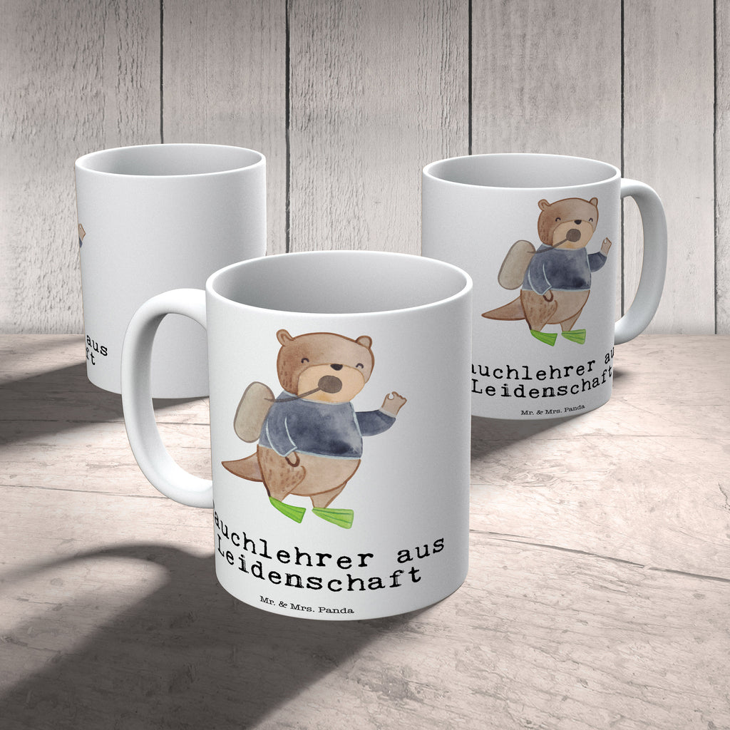 Tasse Tauchlehrer aus Leidenschaft  Becher, Kaffeetasse, Kaffeebecher, Tee, Frühstück, Büro  Beruf, Ausbildung, Jubiläum, Abschied, Rente, Kollege, Kollegin, Geschenk, Schenken, Arbeitskollege, Mitarbeiter, Firma, Danke, Dankeschön