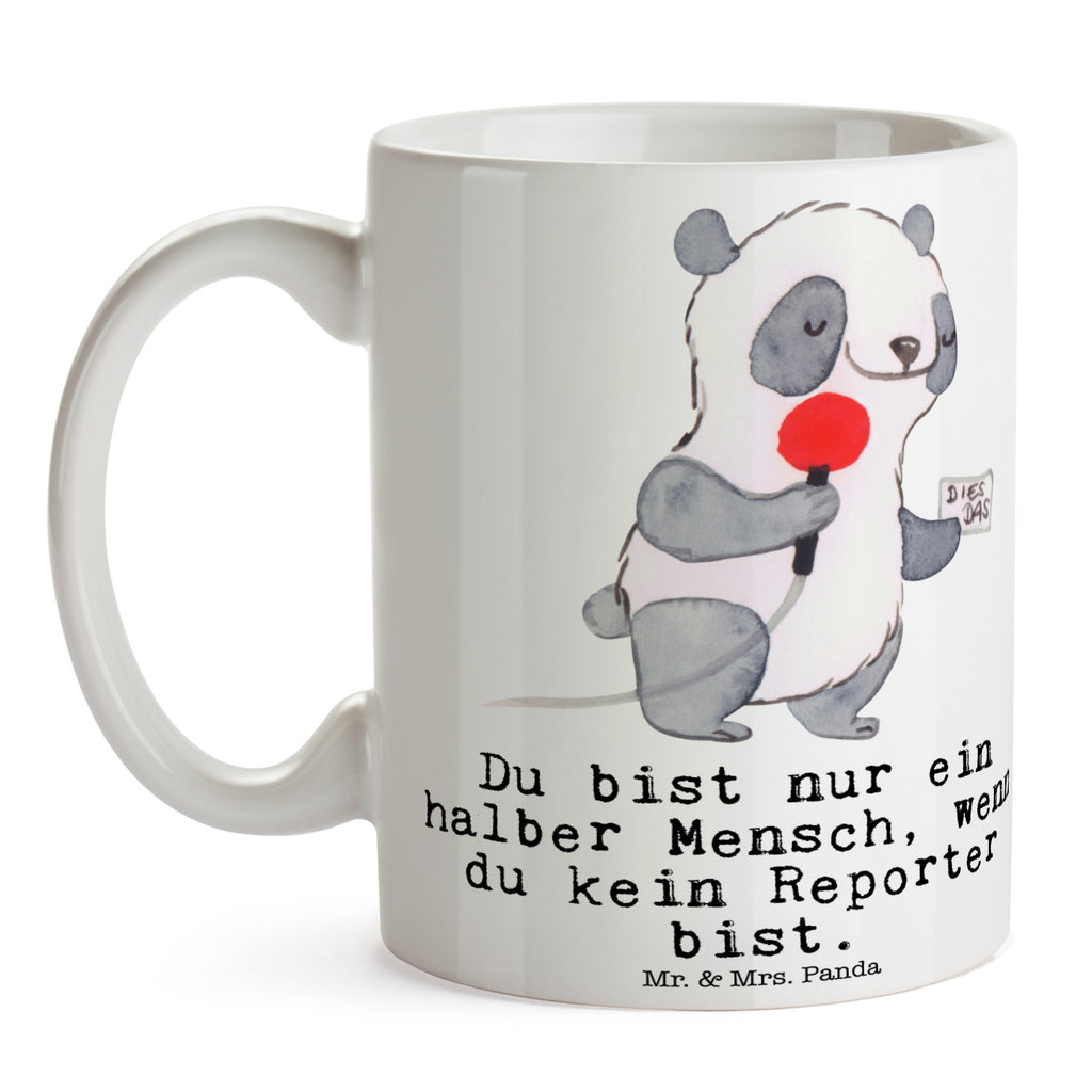 Tasse Reporter mit Herz  Becher, Kaffeetasse, Kaffeebecher, Tee, Frühstück, Büro  Beruf, Ausbildung, Jubiläum, Abschied, Rente, Kollege, Kollegin, Geschenk, Schenken, Arbeitskollege, Mitarbeiter, Firma, Danke, Dankeschön