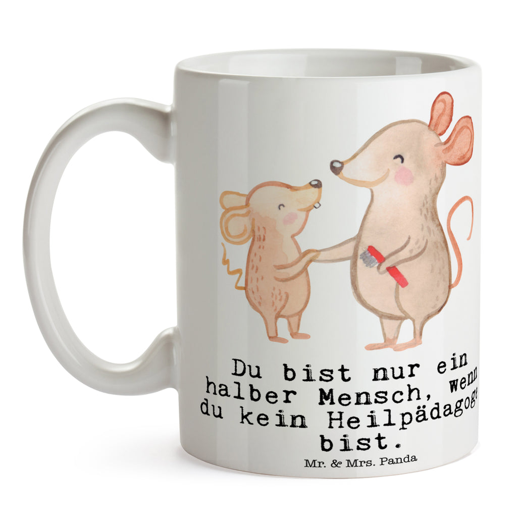 Tasse Heilpädagoge mit Herz Heilpädagoge, Heilpädagogik, Ausbildung, Studium,  Becher, Kaffeetasse, Kaffeebecher, Tee, Frühstück, Büro  Beruf, Ausbildung, Jubiläum, Abschied, Rente, Kollege, Kollegin, Geschenk, Schenken, Arbeitskollege, Mitarbeiter, Firma, Danke, Dankeschön