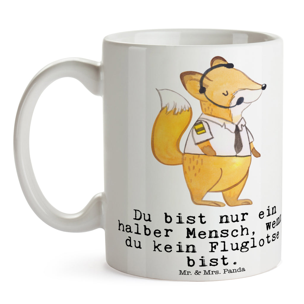Tasse Fluglotse mit Herz Fluglotse, Flugverkehrsleiter, Luftfahrtpersonal, Ausbildung, Flugsicherung,  Becher, Kaffeetasse, Kaffeebecher, Tee, Frühstück, Büro  Beruf, Ausbildung, Jubiläum, Abschied, Rente, Kollege, Kollegin, Geschenk, Schenken, Arbeitskollege, Mitarbeiter, Firma, Danke, Dankeschön