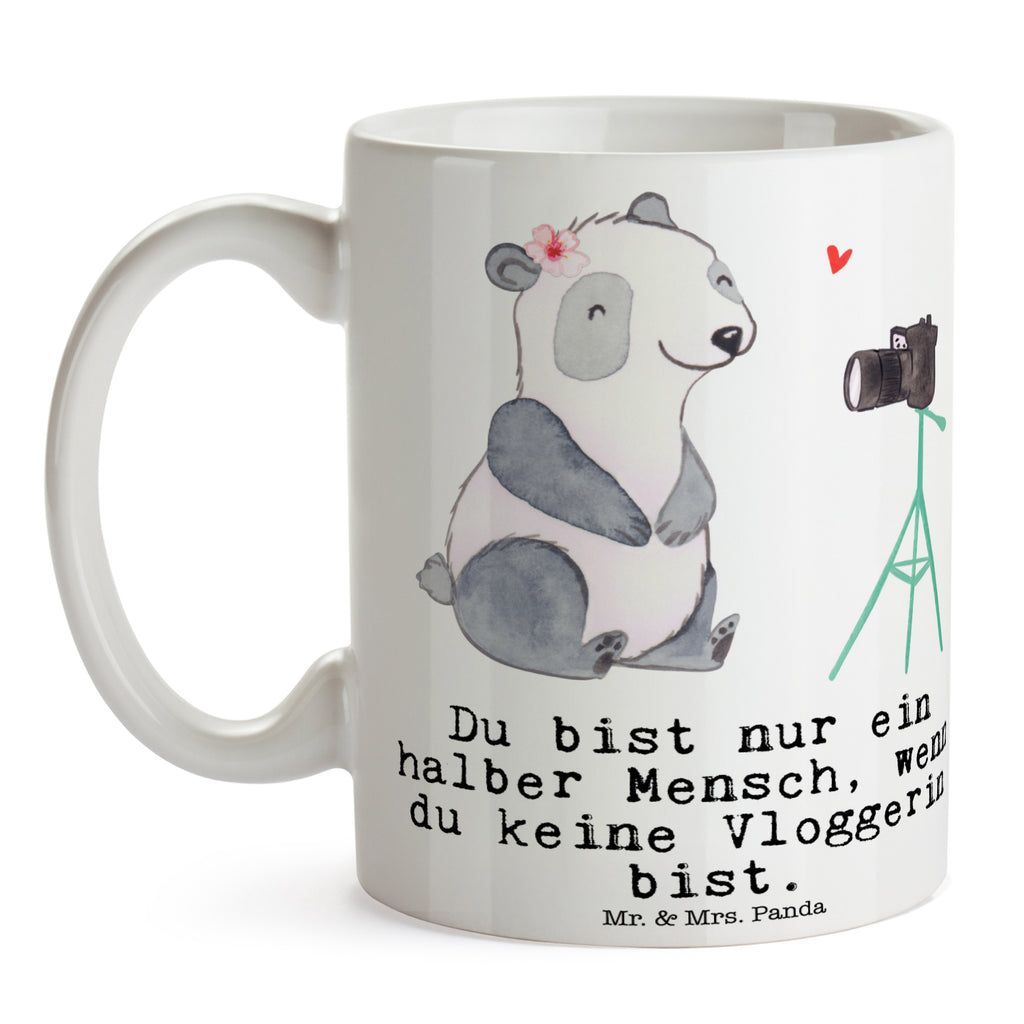 Tasse Vloggerin mit Herz  Becher, Kaffeetasse, Kaffeebecher, Tee, Frühstück, Büro  Beruf, Ausbildung, Jubiläum, Abschied, Rente, Kollege, Kollegin, Geschenk, Schenken, Arbeitskollege, Mitarbeiter, Firma, Danke, Dankeschön