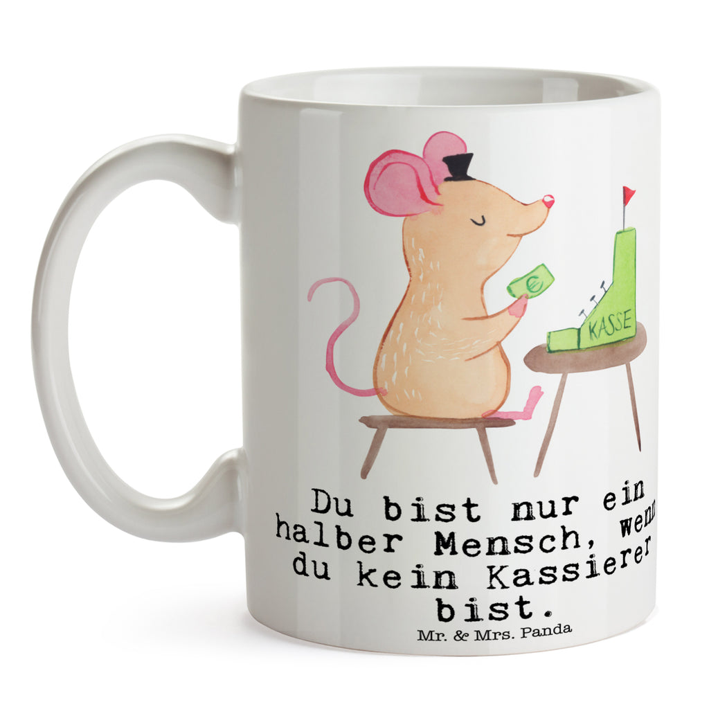 Tasse Kassierer mit Herz Kassierer, Kassenwart, Mitarbeiter Kasse, Becher, Kaffeetasse, Kaffeebecher, Tee, Frühstück, Büro  Beruf, Ausbildung, Jubiläum, Abschied, Rente, Kollege, Kollegin, Geschenk, Schenken, Arbeitskollege, Mitarbeiter, Firma, Danke, Dankeschön