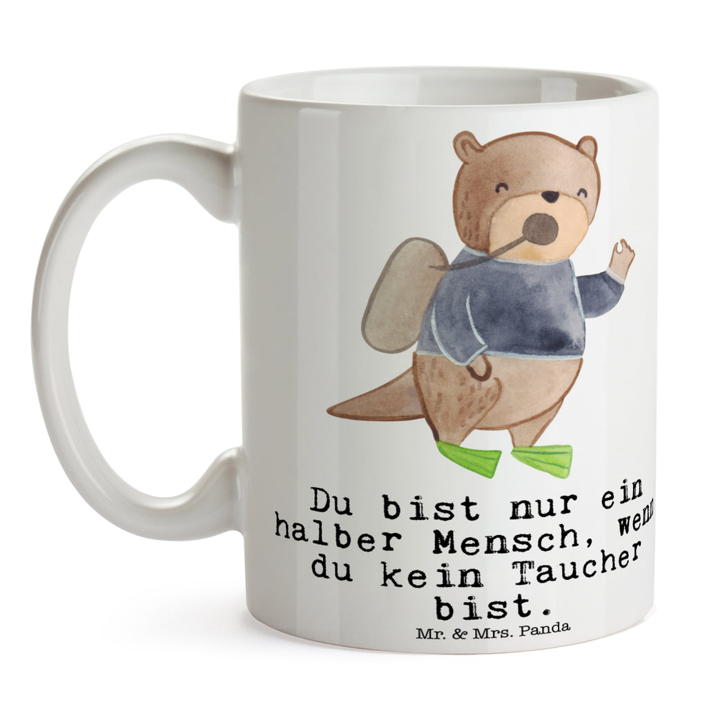 Tasse Taucher mit Herz  Becher, Kaffeetasse, Kaffeebecher, Tee, Frühstück, Büro  Beruf, Ausbildung, Jubiläum, Abschied, Rente, Kollege, Kollegin, Geschenk, Schenken, Arbeitskollege, Mitarbeiter, Firma, Danke, Dankeschön