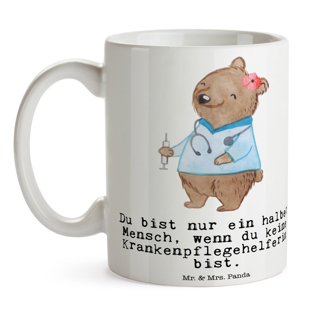 Tasse Krankenpflegehelferin mit Herz Krankenpflegehelferin, Pflegehelferin, Ausbildung, Pflegekraft,  Becher, Kaffeetasse, Kaffeebecher, Tee, Frühstück, Büro  Beruf, Ausbildung, Jubiläum, Abschied, Rente, Kollege, Kollegin, Geschenk, Schenken, Arbeitskollege, Mitarbeiter, Firma, Danke, Dankeschön