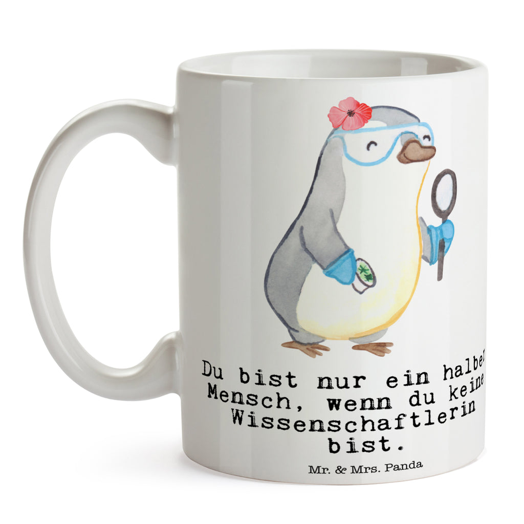 Tasse Wissenschaftlerin mit Herz Wissenschaftlerin, Forscherin, Akademikerin, Universität, Forschungseinrichtung,  Becher, Kaffeetasse, Kaffeebecher, Tee, Frühstück, Büro  Beruf, Ausbildung, Jubiläum, Abschied, Rente, Kollege, Kollegin, Geschenk, Schenken, Arbeitskollege, Mitarbeiter, Firma, Danke, Dankeschön