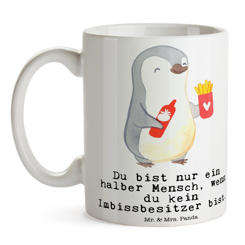 Tasse Imbissbesitzer mit Herz Imbissbesitzer, Imbissverkäufer, Pommesverkäufer, Pommesliebe Becher, Kaffeetasse, Kaffeebecher, Tee, Frühstück, Büro  Beruf, Ausbildung, Jubiläum, Abschied, Rente, Kollege, Kollegin, Geschenk, Schenken, Arbeitskollege, Mitarbeiter, Firma, Danke, Dankeschön
